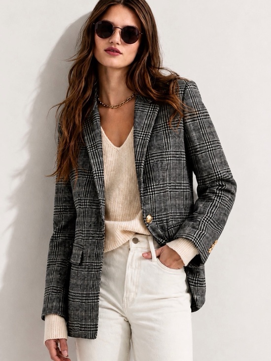 J. Crew Jackets & Blazers - J. CREW Parke Houndstooth Plaid Wool-Blend Blazer Size 2 Heritage Jacket
